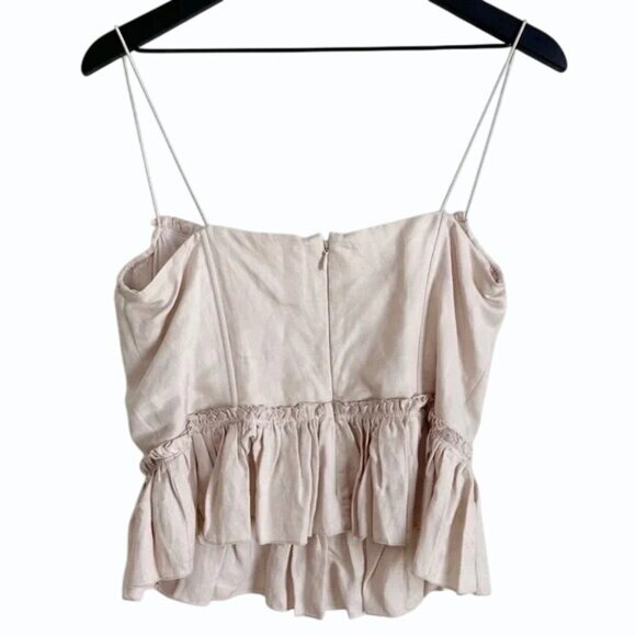 Brock Collection H&M Linen Corset Top Womens M Draped Underwire Peplum Romantic - Picture 4 of 7